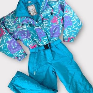 SOLD ⚡️ Vintage 80s 90s ETIREL Ski Suit Snowsuit One Piece Jumpsuit — XS